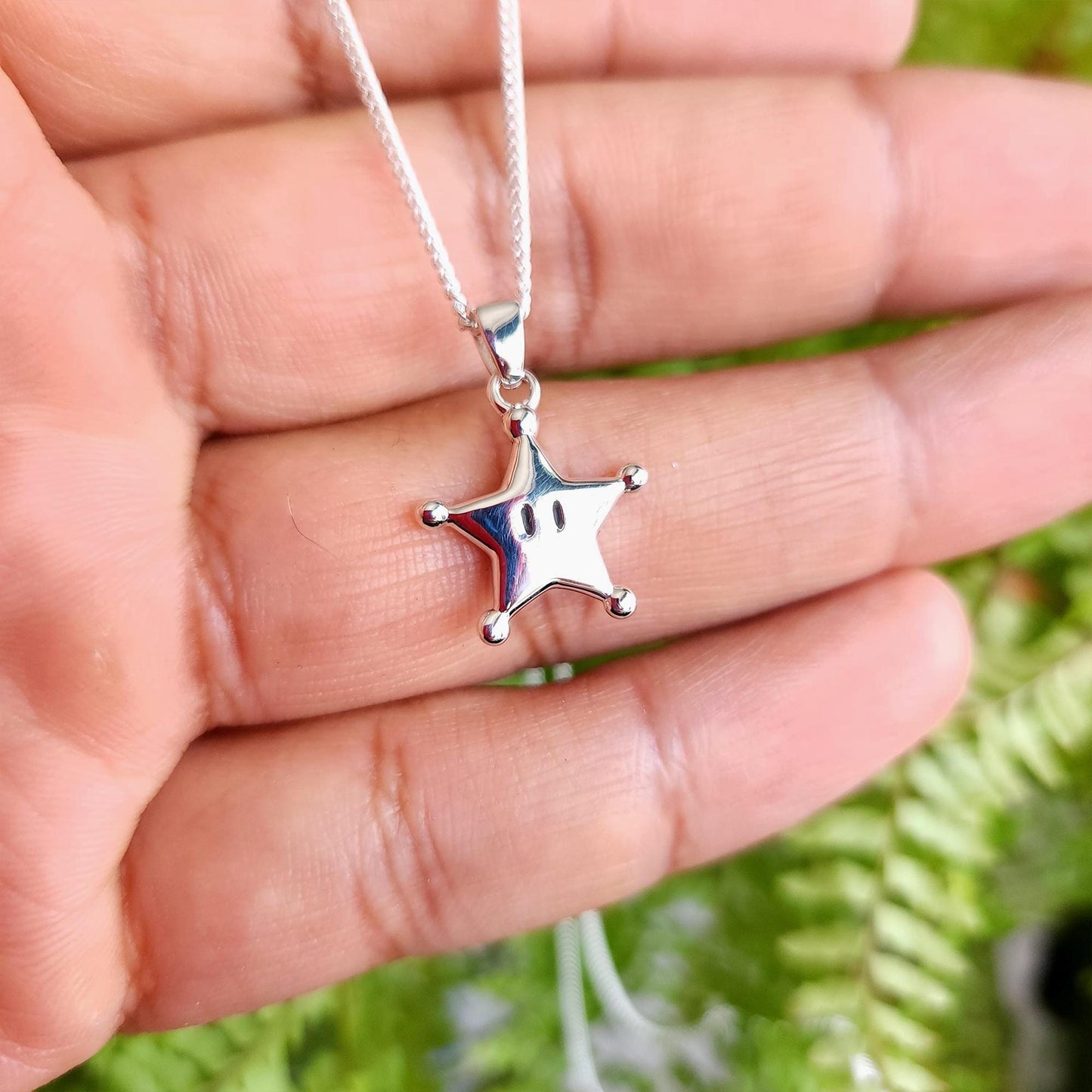 Grand Star Silver Pendant - Super Mario Bros Silver Jewelry
