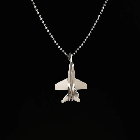 F-18 Silver Pendant | Aircraft Jewelry