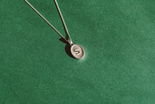 Oval Shaped Initial Silver Pendant | Customized Initial Jewelry