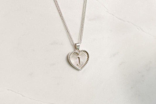 Heart Shaped Initial Silver Pendant | Customized Initial Jewelry