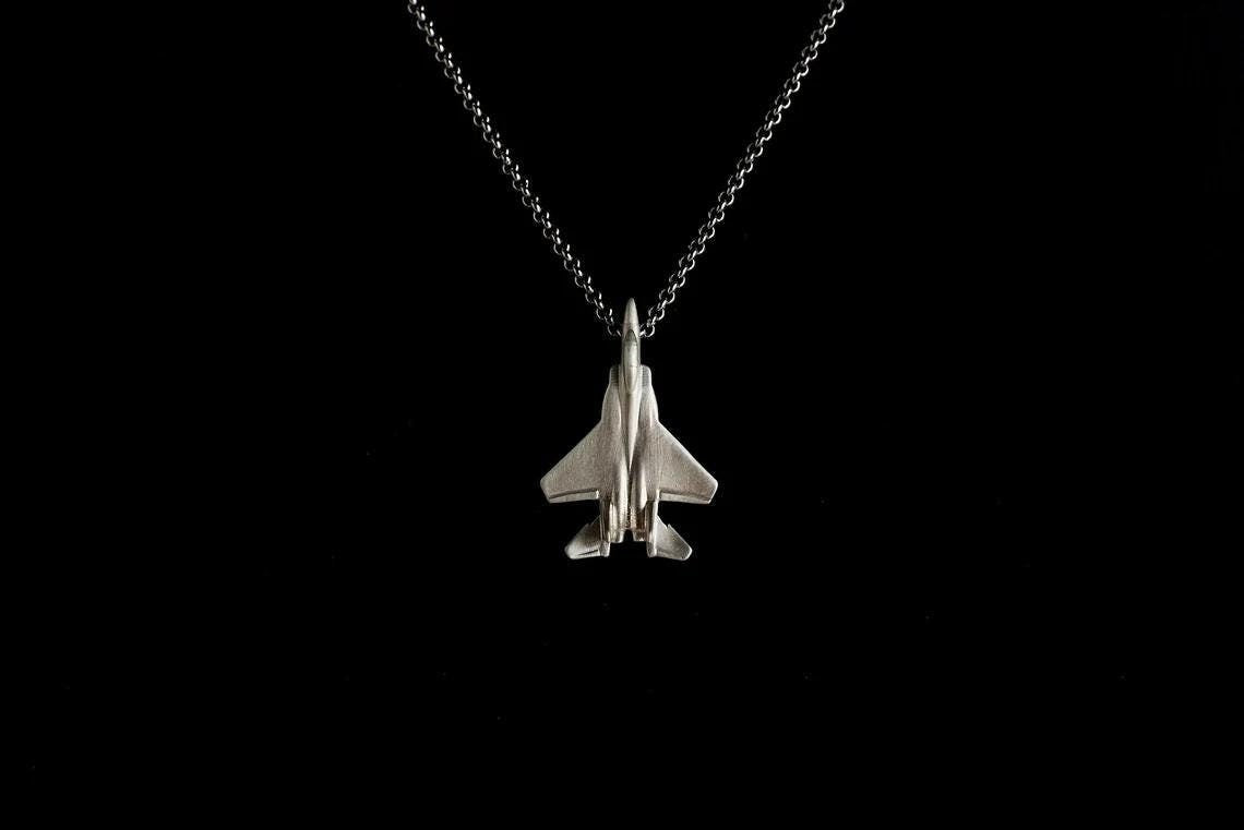 F-15 Silver Pendant - Aircraft Jewelry