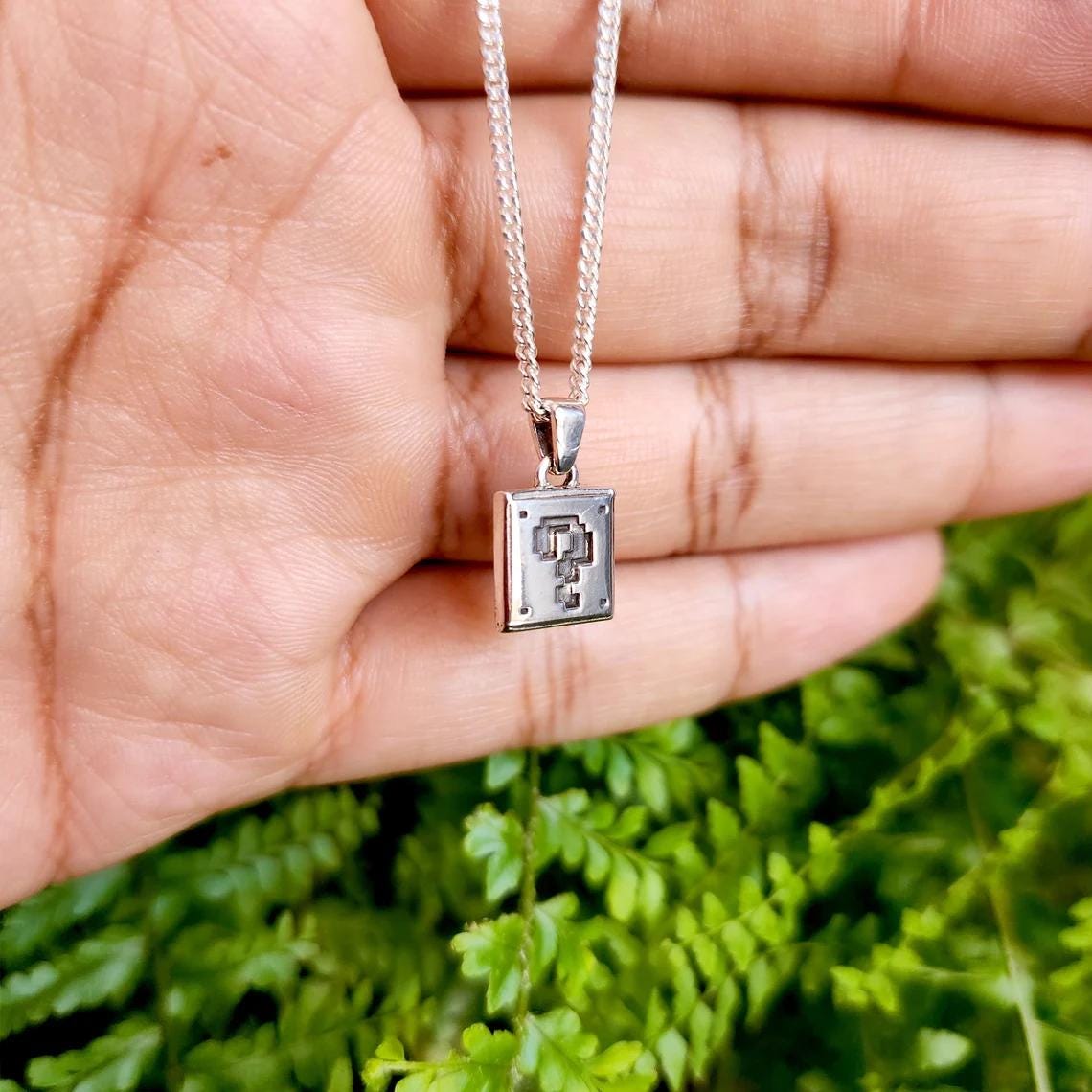 Mystery Box Silver Pendant - Super Mario Jewelry