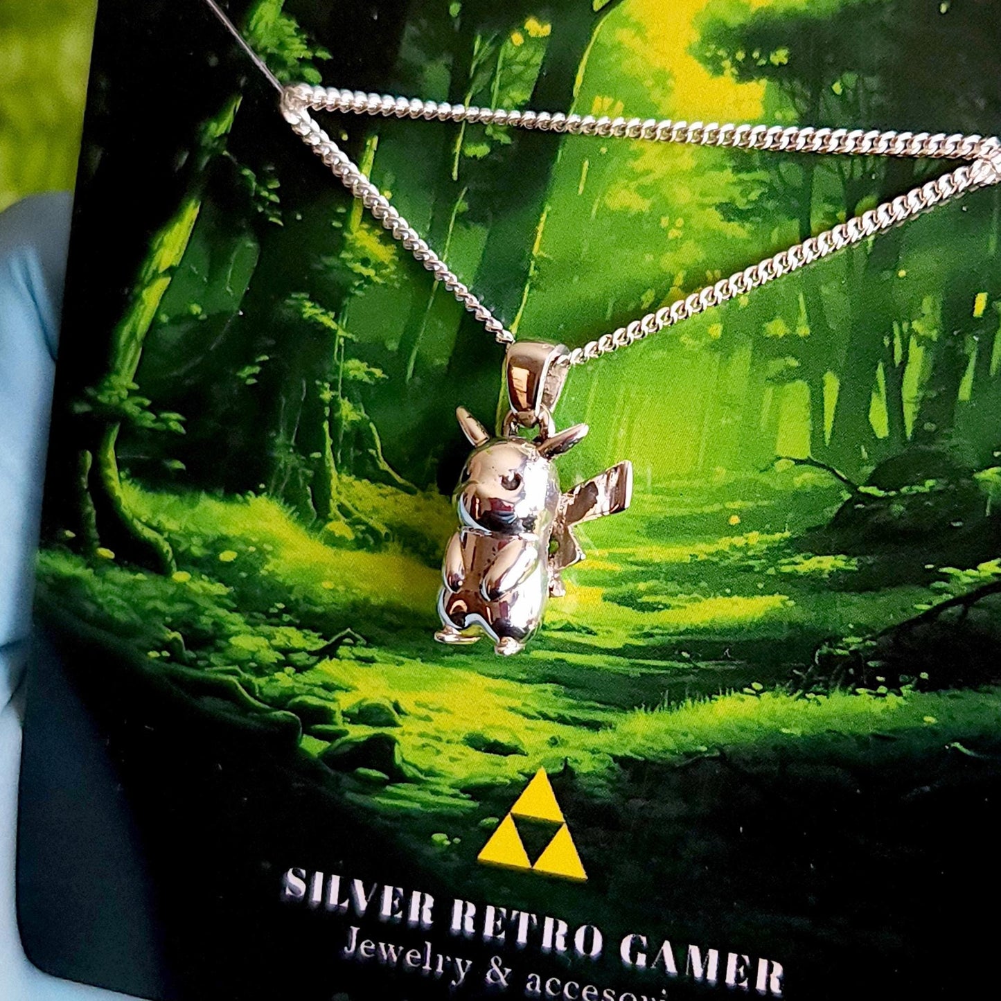 Pikachu V1 Silver Pendant - Pokemon Jewelry