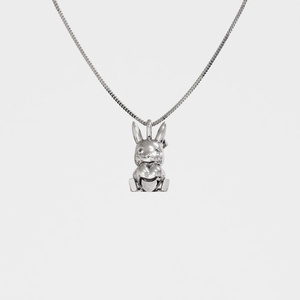 Pikachu Valentine Silver Pendant - Pokemon Jewelry
