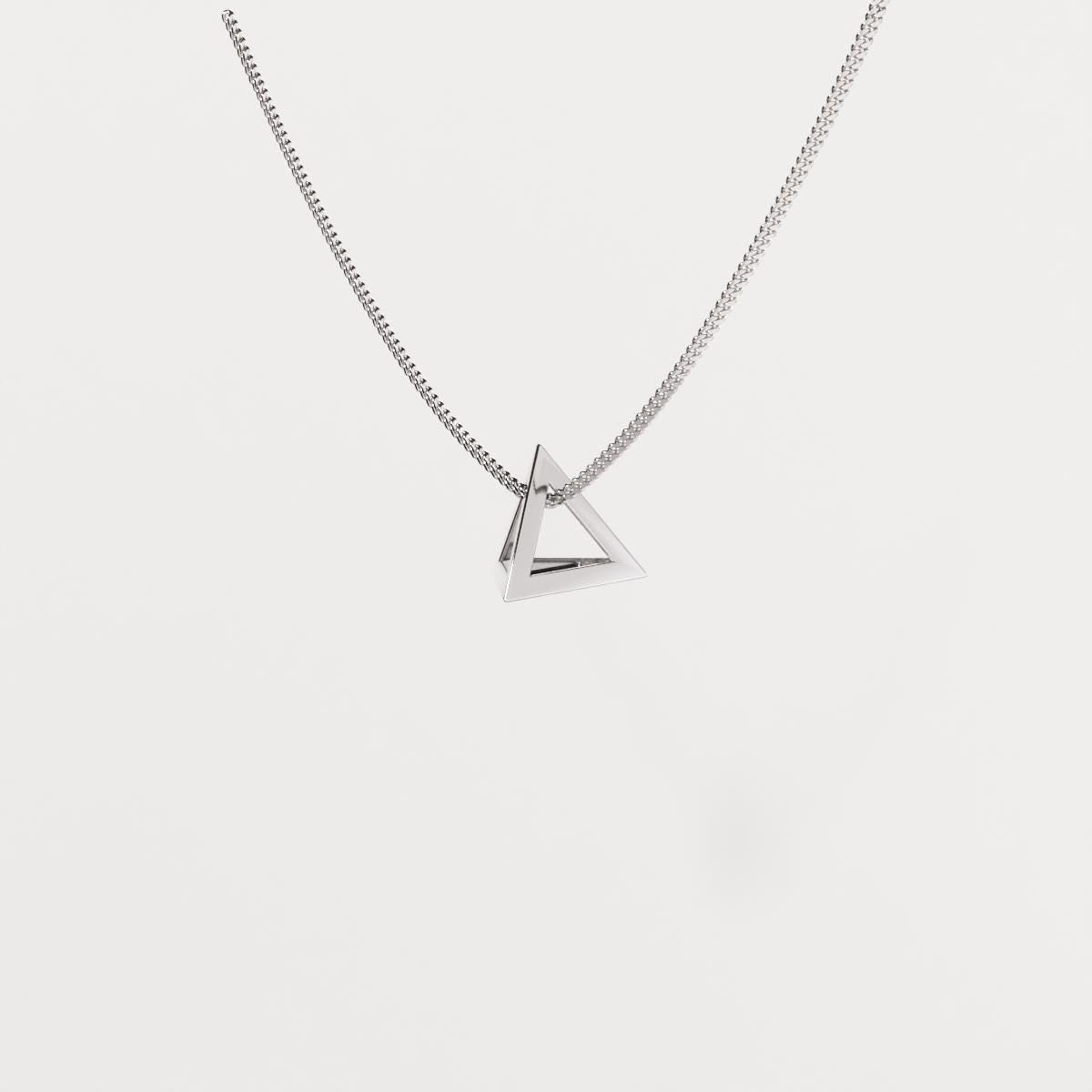 Tetrahedron Silver Pendant - Geometric Jewelry