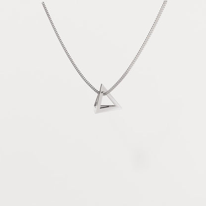 Tetrahedron Silver Pendant - Geometric Jewelry