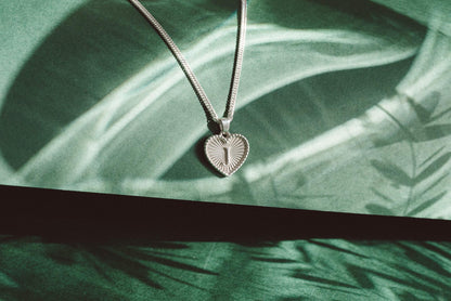 Heart Shaped Initial Silver Pendant - Customized Initial Jewelry