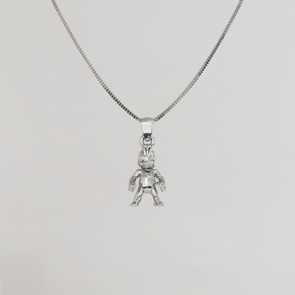 Machop Silver Pendant - Pokemon Jewelry