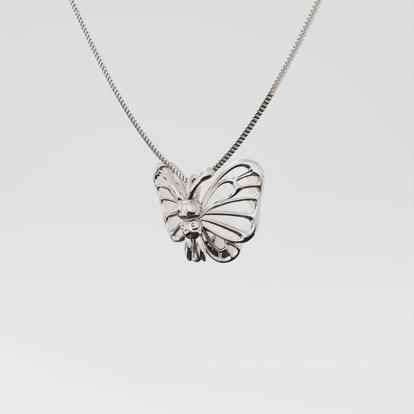 Butterfree Silver Pendant - Pokemon Jewelry