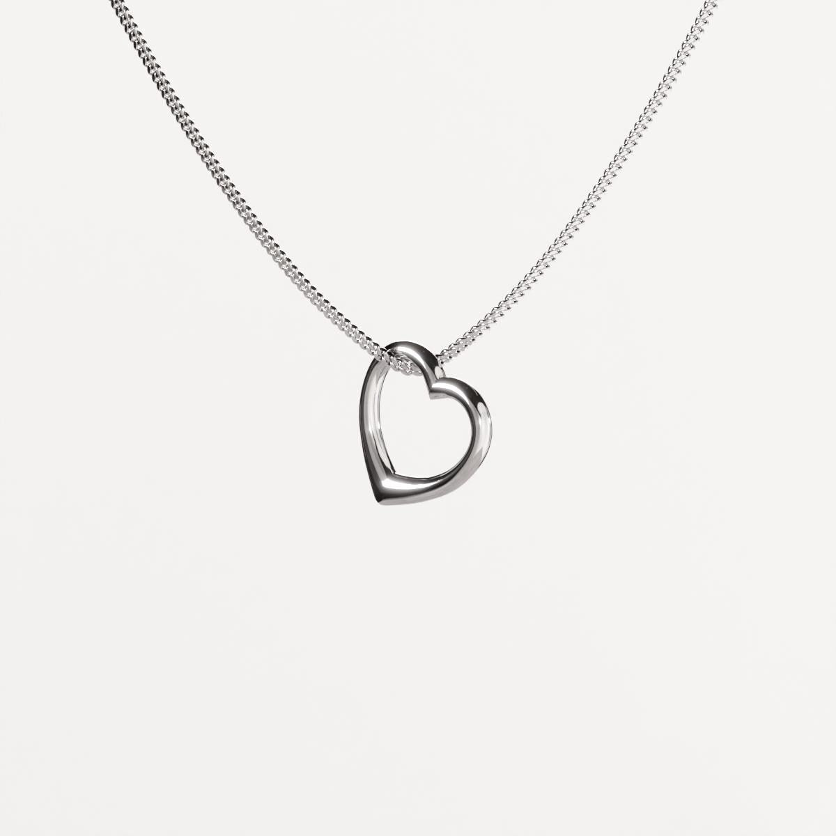 Open Heart Silver Pendant - Minimalist Jewelry