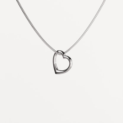 Open Heart Silver Pendant - Minimalist Jewelry