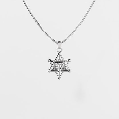 Tetrahedron Silver Pendant - Geometric Jewelry