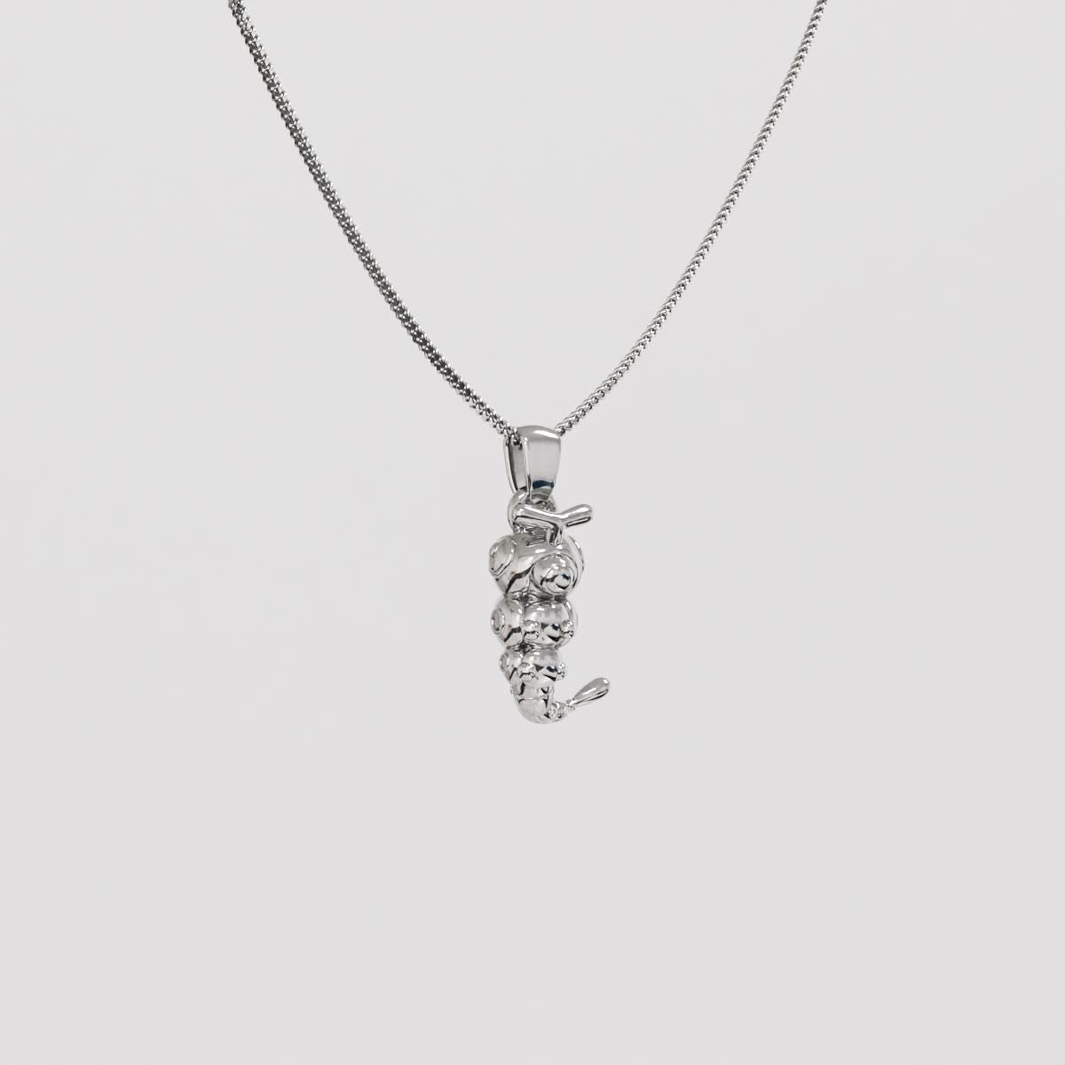 Caterpie Silver Pendant - Pokemon Jewelry