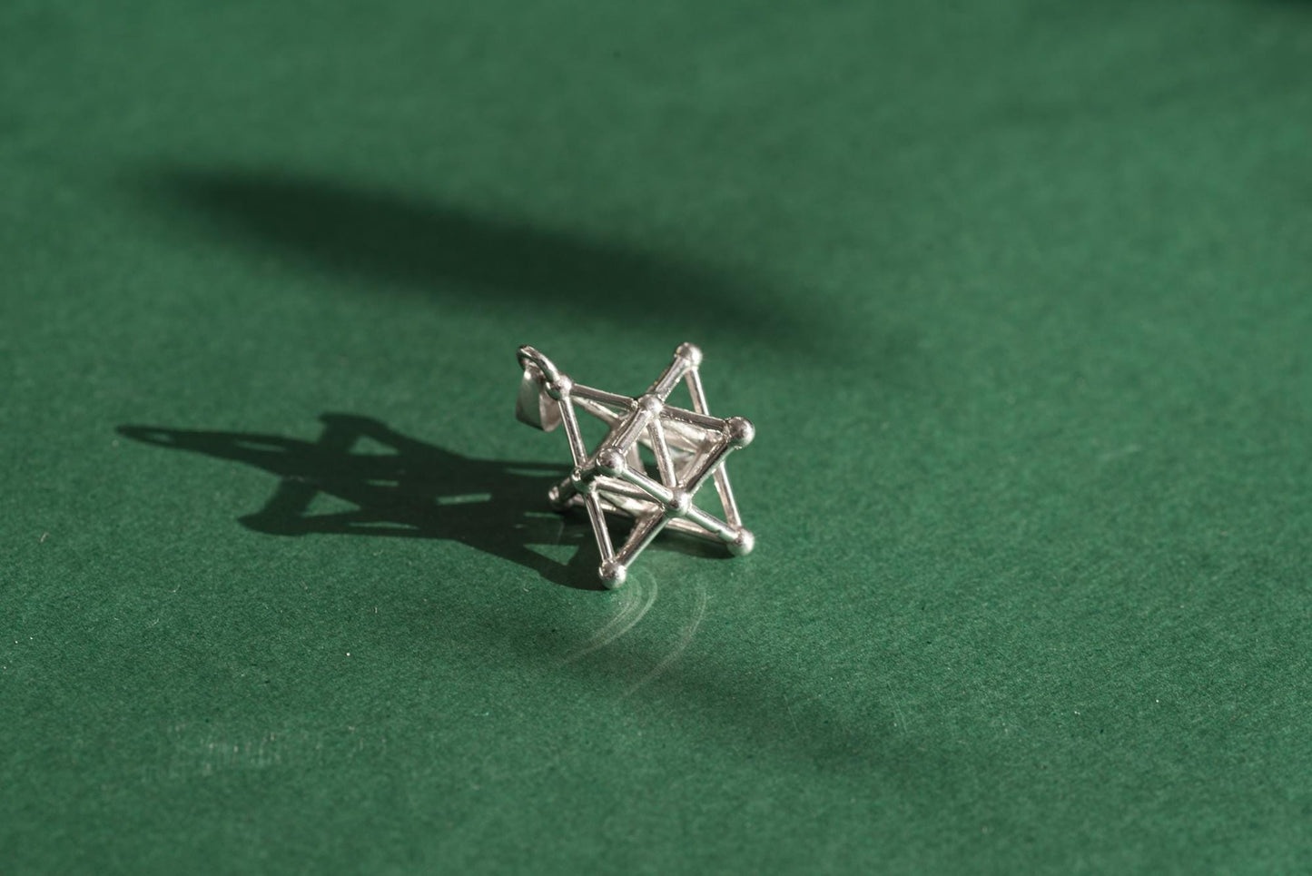 Tetrahedron Silver Pendant - Geometric Jewelry