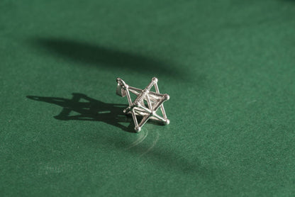 Tetrahedron Silver Pendant - Geometric Jewelry