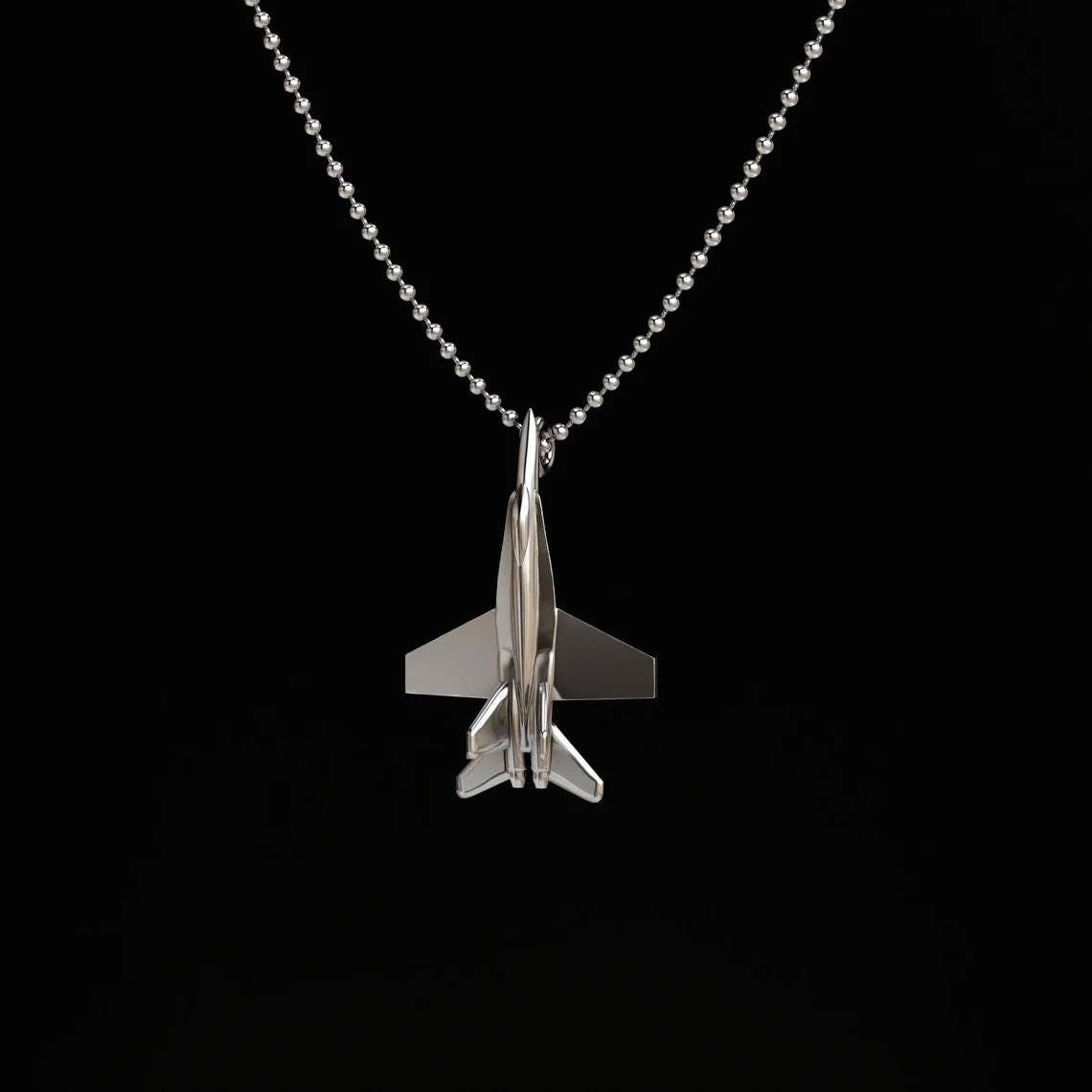 F-18 Silver Pendant - Aircraft Jewelry