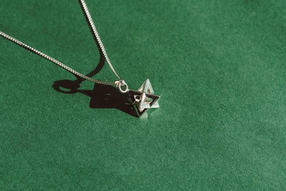 Tetrahedron Silver Pendant - Geometric Jewelry