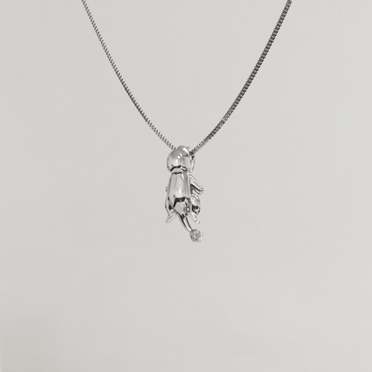 Charmander Sleeping Silver Pendant - Pokemon Jewelry