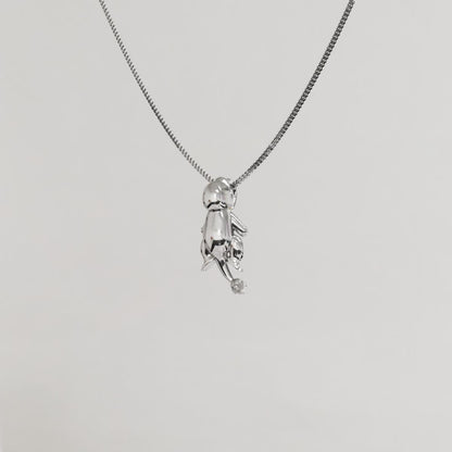 Charmander Sleeping Silver Pendant - Pokemon Jewelry