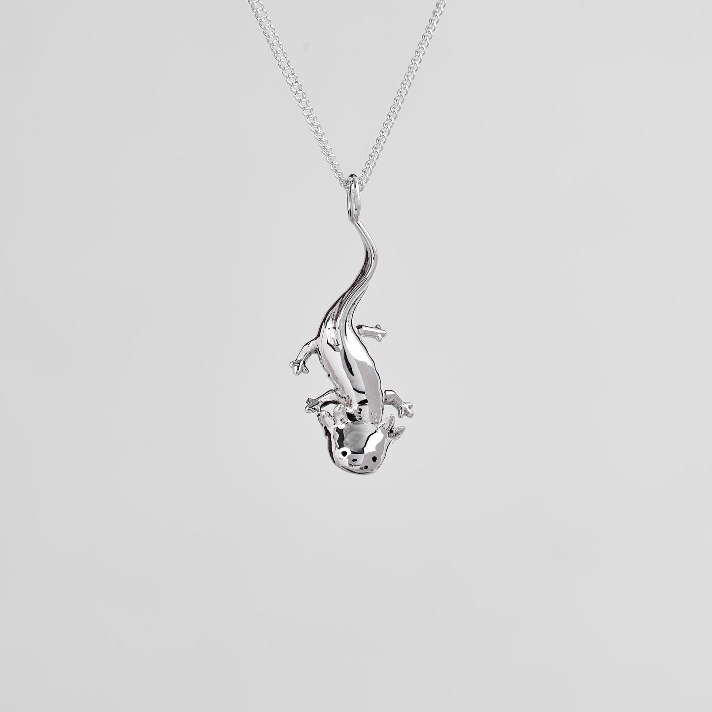 Axolotl Silver Pendant - Mexican Style Jewelry