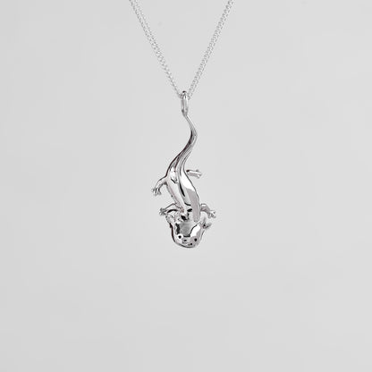 Axolotl Silver Pendant - Mexican Style Jewelry