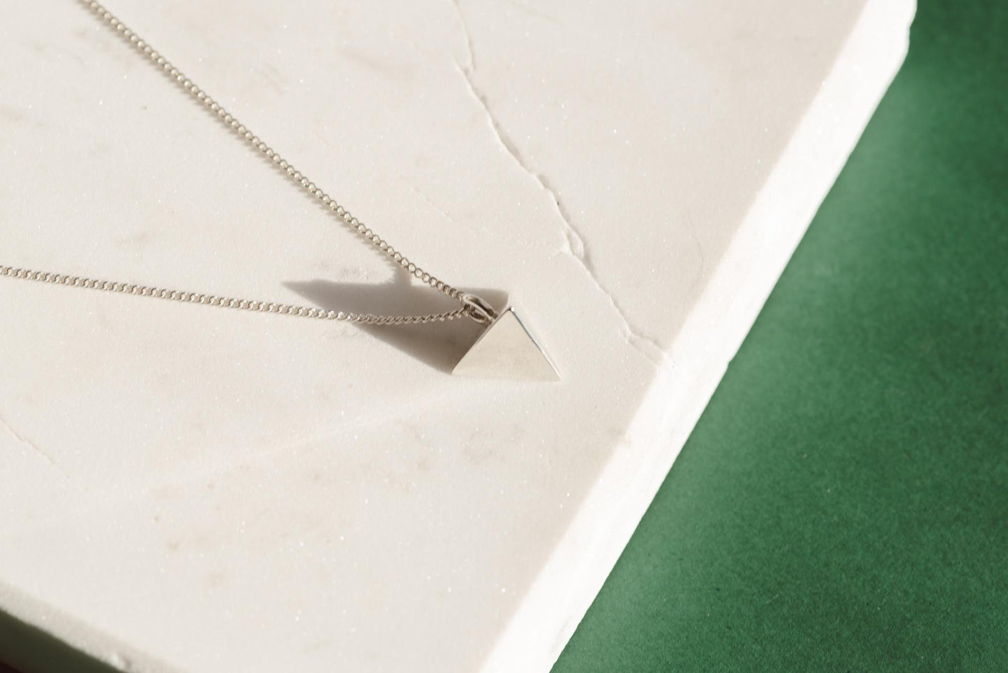 Tetrahedron Silver Pendant - Geometric Jewelry