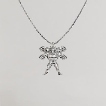 Machamp Silver Pendant - Pokemon Jewelry