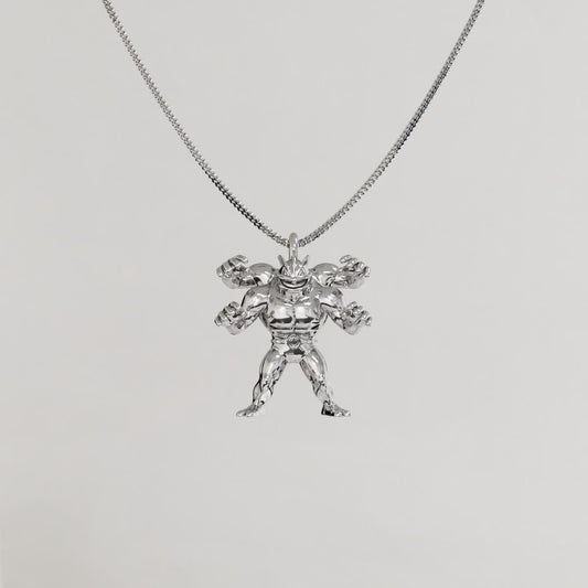 Machamp Silver Pendant | Pokemon Jewelry
