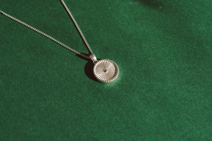 Circle Shaped Initial Silver Pendant - Customized Initial Jewelry