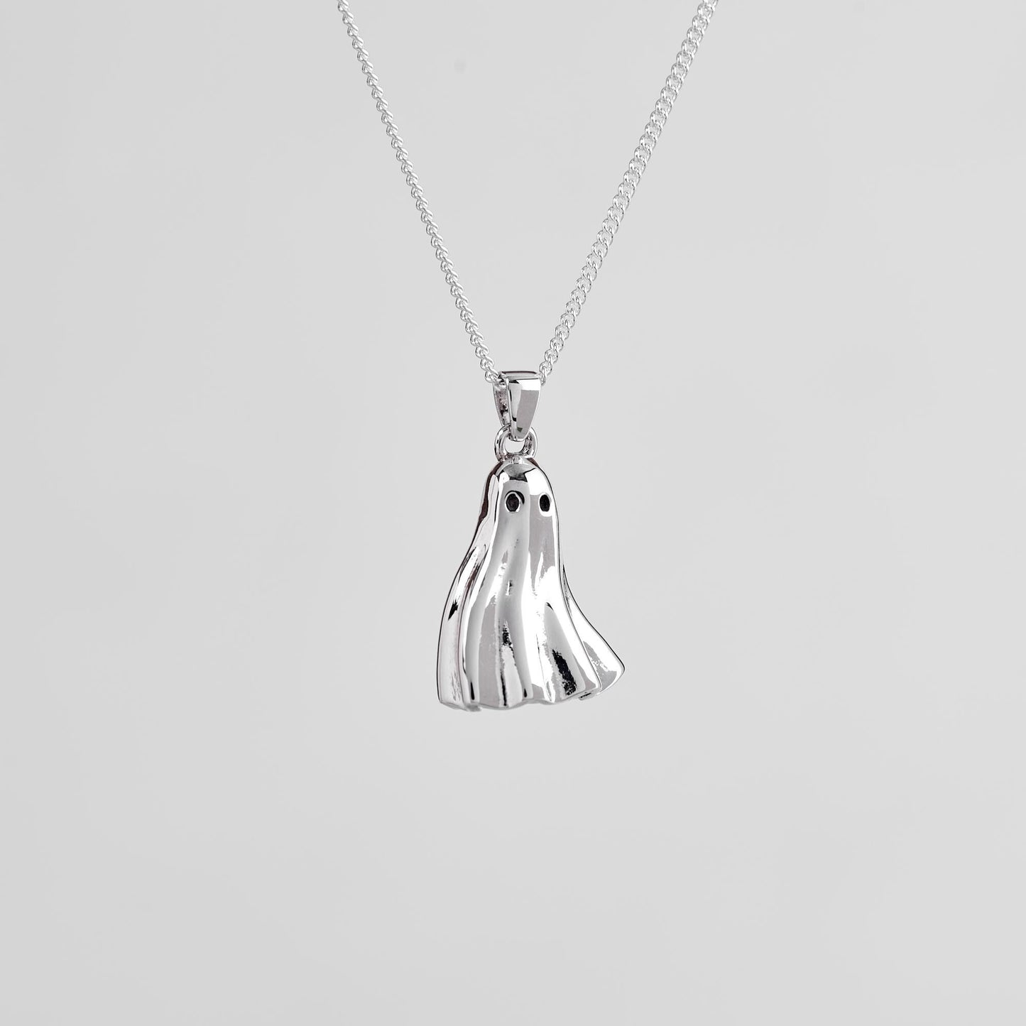 Ghost Silver Pendant - Spooky Jewelry