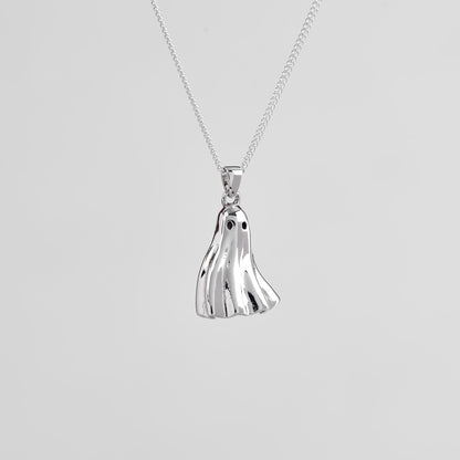 Ghost Silver Pendant - Spooky Jewelry