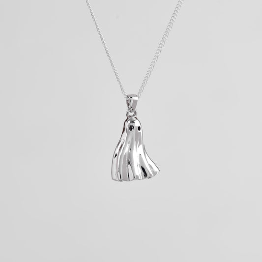 Ghost Silver Pendant | Spooky Jewelry