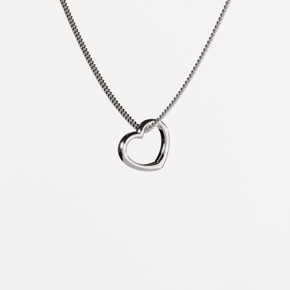 Open Heart Silver Pendant - Minimalist Jewelry