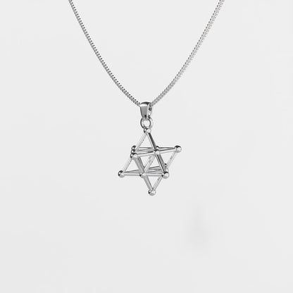 Tetrahedron Silver Pendant - Geometric Jewelry