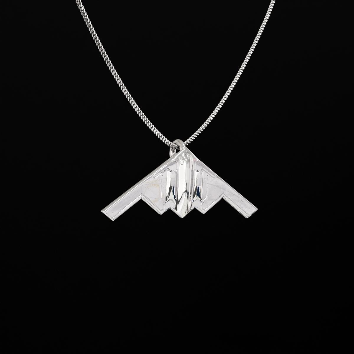 B-2 Silver Pendant - Aircraft Jewelry