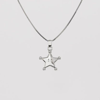 Grand Star Silver Pendant - Super Mario Bros Silver Jewelry