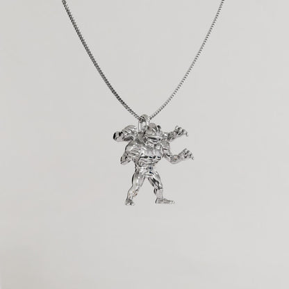 Machamp Silver Pendant - Pokemon Jewelry