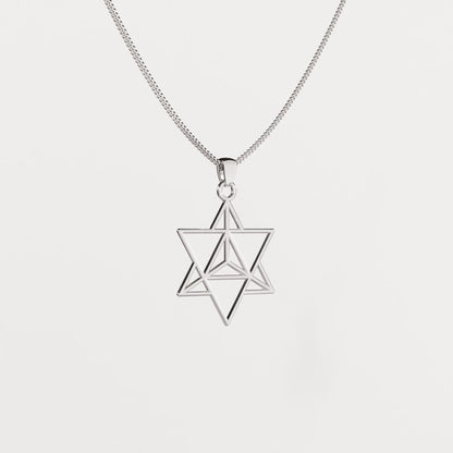 Tetrahedron Silver Pendant - Geometric Jewelry