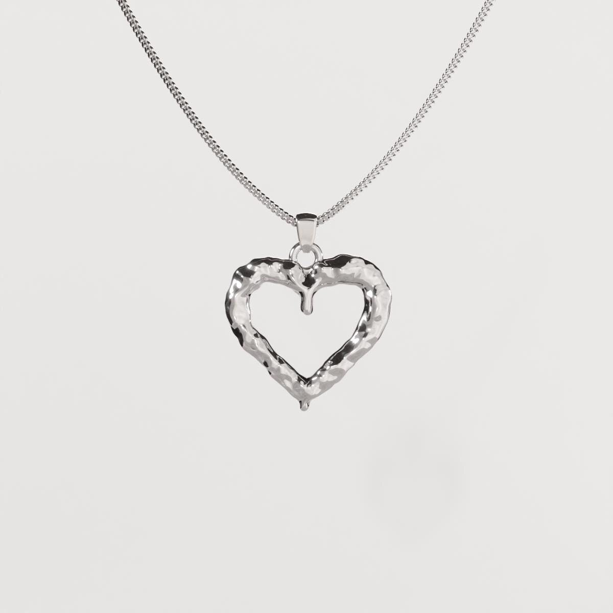 Silver Heart Silver Pendant - Minimalist Jewelry