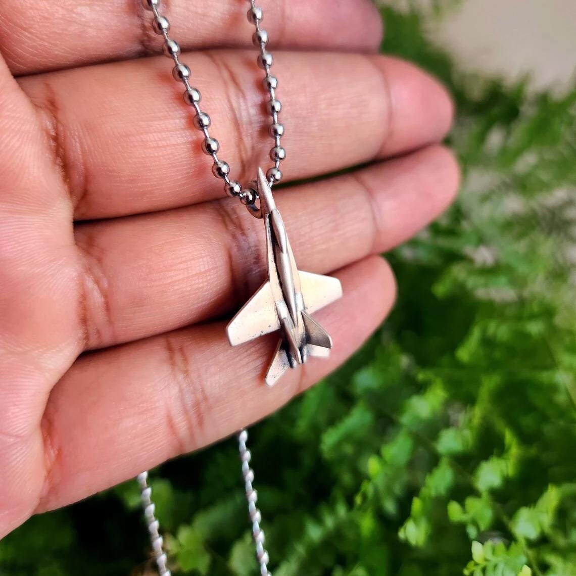 F-18 Silver Pendant - Aircraft Jewelry