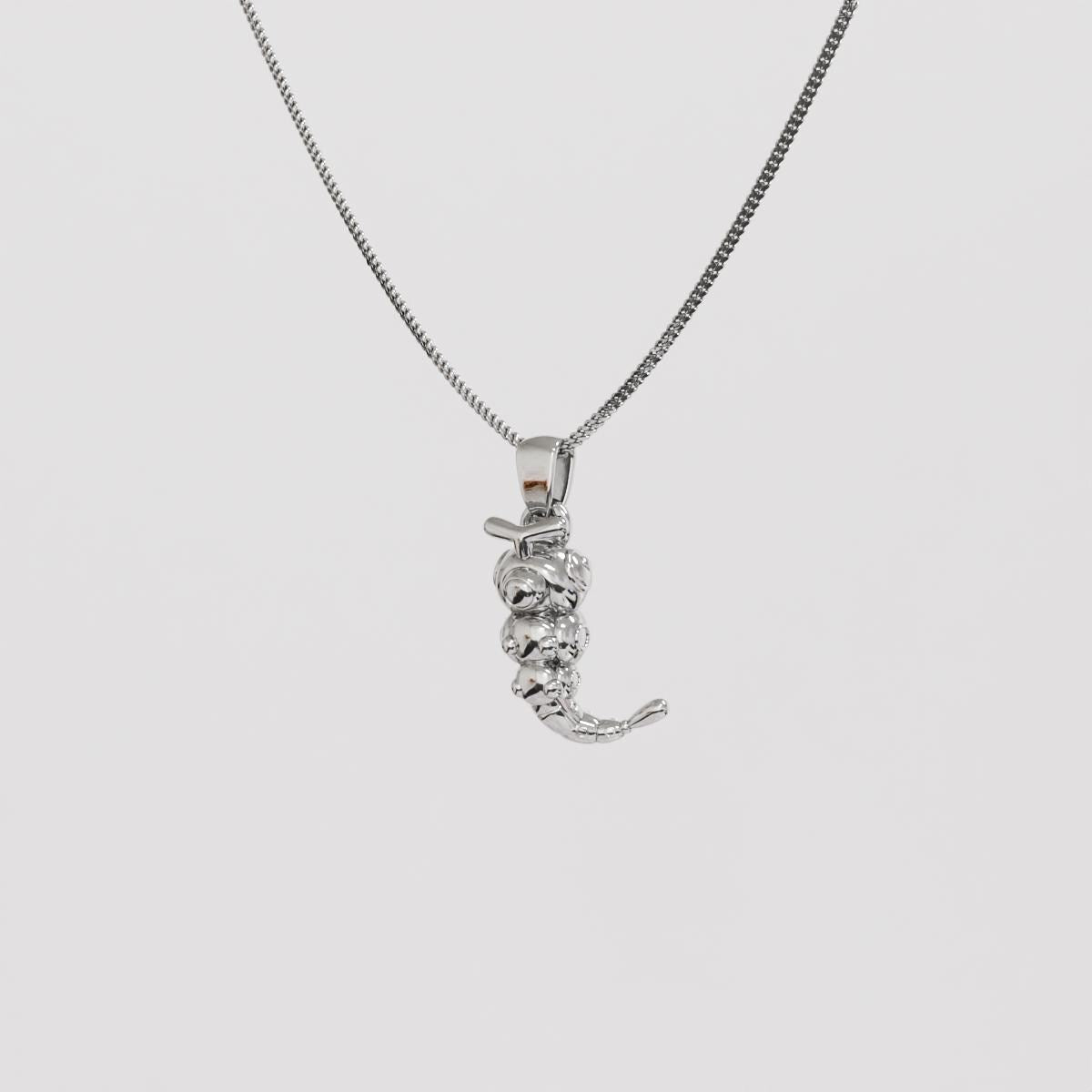 Caterpie Silver Pendant - Pokemon Jewelry