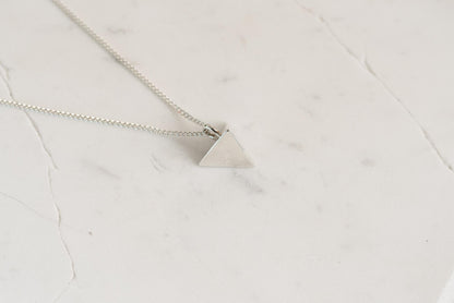 Tetrahedron Silver Pendant - Geometric Jewelry