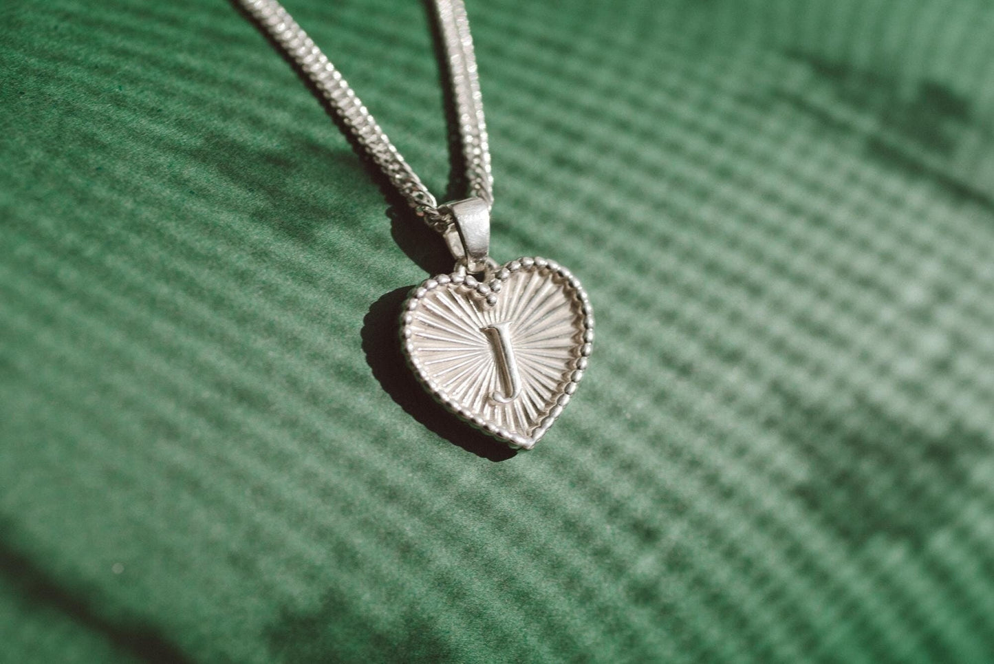 Heart Shaped Initial Silver Pendant - Customized Initial Jewelry