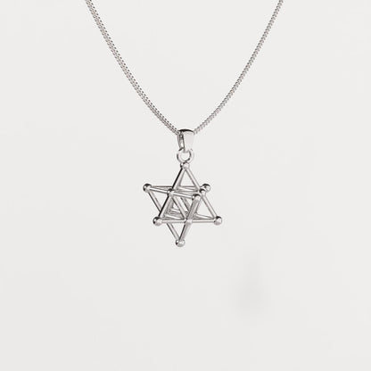 Tetrahedron Silver Pendant - Geometric Jewelry