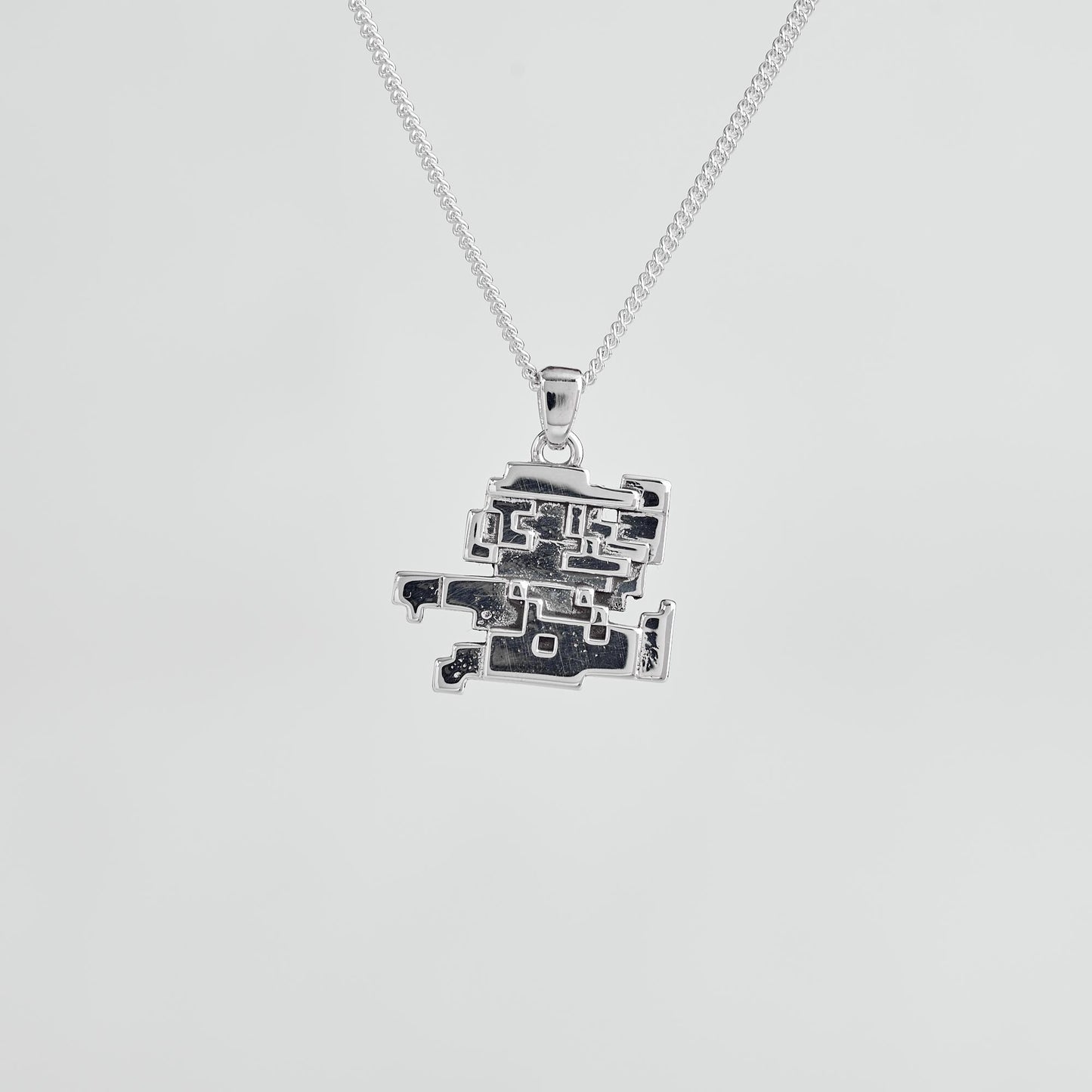 Mario Bros Retro Silver Pendant - Super Mario Jewelry