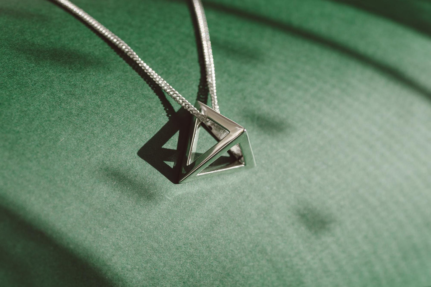 Tetrahedron Silver Pendant - Geometric Jewelry