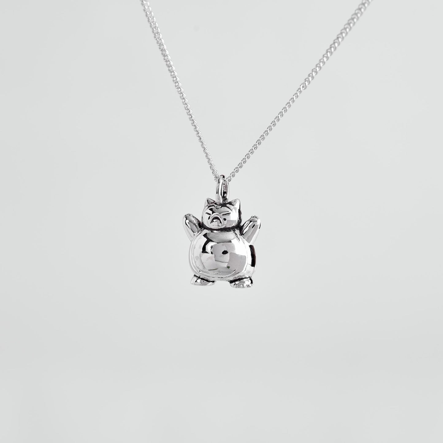 Snorlax Silver Pendant - Pokemon Jewelry