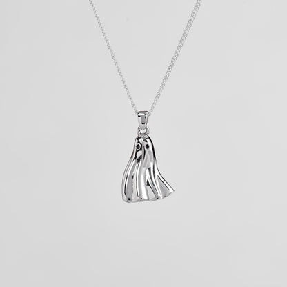 Ghost Silver Pendant - Spooky Jewelry