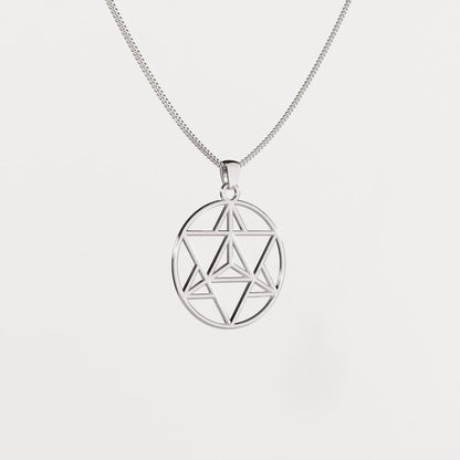 Tetrahedron Silver Pendant - Geometric Jewelry