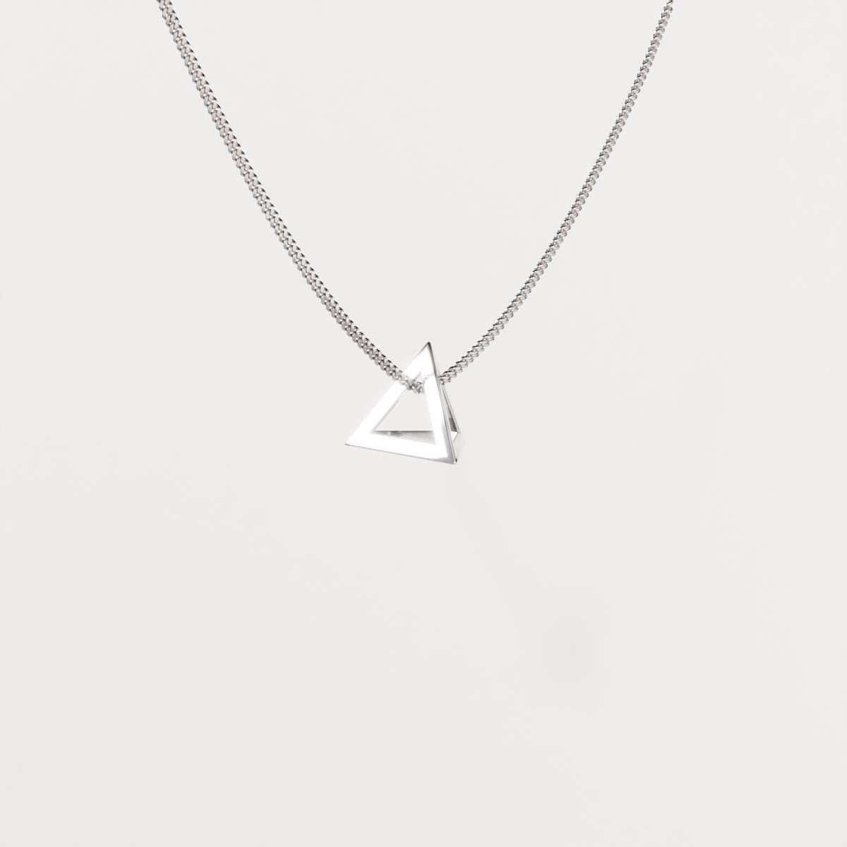 Tetrahedron Silver Pendant - Geometric Jewelry